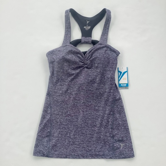NWT Old Navy Active Black/Gray Sports Bra Tank - Picture 1 of 4